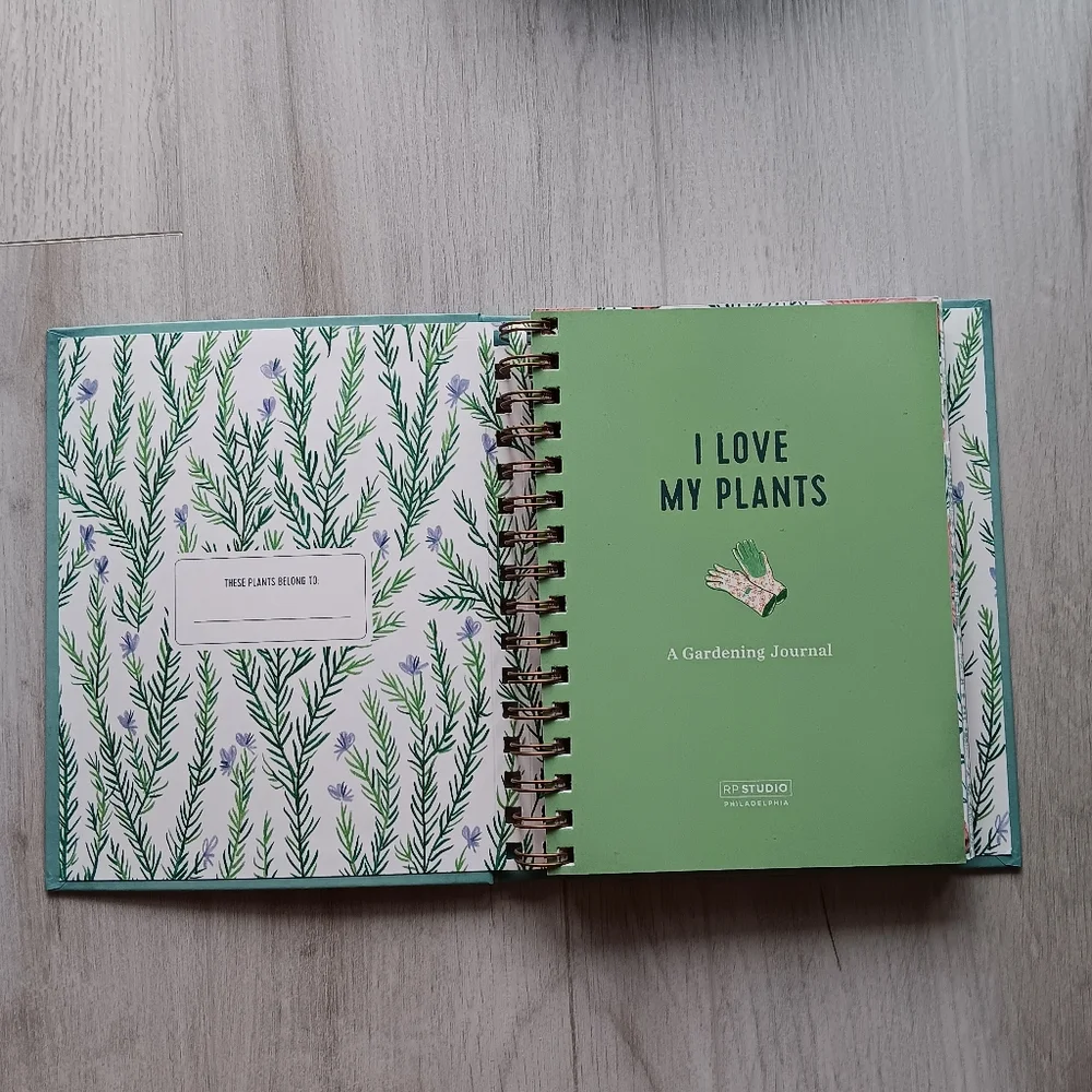 New I Love My Plants Gardening Journal Spiral Bound Sections Graphs Notes Info